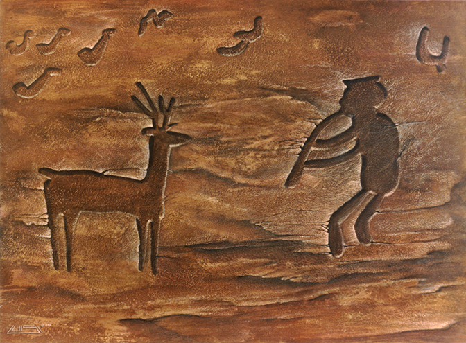 Petroglyph paintings (available).